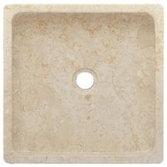 Greatstore krémszínű márvány mosdókagyló 40 x 40 x 10 cm