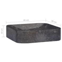 Greatstore fekete márvány mosdókagyló 40 x 40 x 10 cm