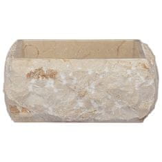 Greatstore krémszínű márvány mosdókagyló 30 x 30 x 13 cm