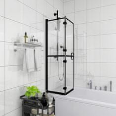 Greatstore fekete ESG zuhanykabin összecsukható ajtóval 80 x 140 cm