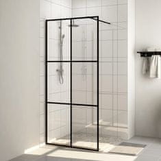 shumee fekete zuhanyfal átlátszó ESG üveggel 100 x 195 cm