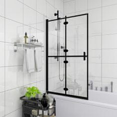 Greatstore fekete ESG zuhanykabin összecsukható ajtóval 100 x 140 cm