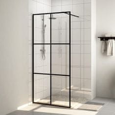 shumee fekete zuhanyfal átlátszó ESG üveggel 80 x 195 cm