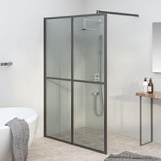 Greatstore sötét edzett üveg zuhanyfal küszöb nélküli zuhanyhoz 140x195 cm