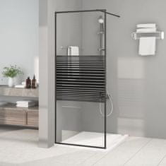 Greatstore fekete átlátszó ESG üveg zuhanyfal 80x195 cm