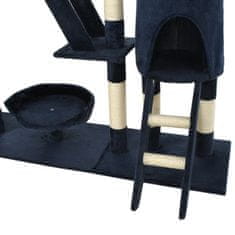 Greatstore kék macskabútor szizál kaparófákkal 230-250 cm