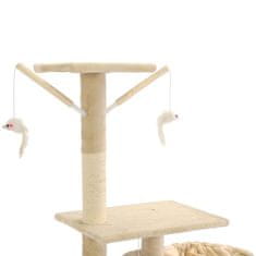 Greatstore bézs macskabútor szizál kaparófákkal 230-250 cm