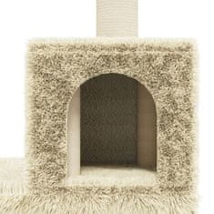 Greatstore krémszínű macskabútor szizál kaparófákkal 188 cm