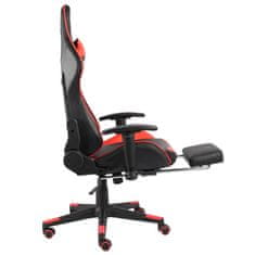 Vidaxl piros PVC forgó gamer szék lábtartóval 20497