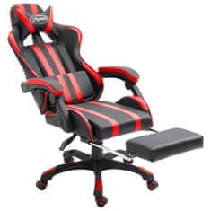 Greatstore piros műbőr gamer szék lábtartóval