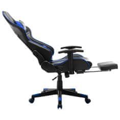 Vidaxl fekete és kék műbőr gamer szék lábtámasszal 20510