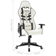 Greatstore fehér és fekete műbőr gamer szék
