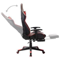 Greatstore fekete és piros műbőr gamer szék lábtámasszal