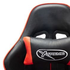Greatstore fekete és piros műbőr gamer szék lábtámasszal