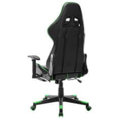 Greatstore fekete és zöld műbőr gamer szék lábtámasszal