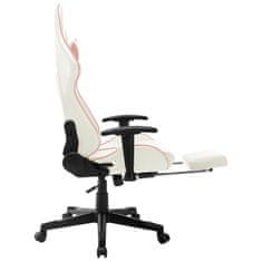 Greatstore fehér és rózsaszín műbőr gamer szék