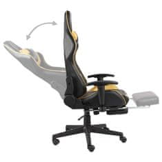Greatstore aranyszínű PVC forgó gamer szék lábtartóval