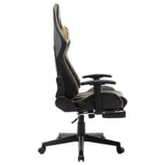 Greatstore fekete és aranyszínű műbőr gamer szék lábtámasszal