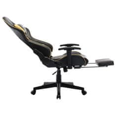 Vidaxl fekete és aranyszínű műbőr gamer szék lábtámasszal 20512