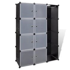 shumee 240497 Modular Cabinet with 9 Compartments 37x115x150 cm Black and White 