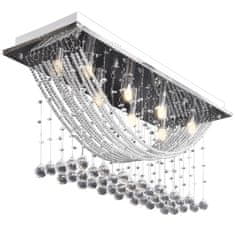 shumee Fehér mennyezeti lámpa csillogó üvegkristály gyöngyökkel 29 cm