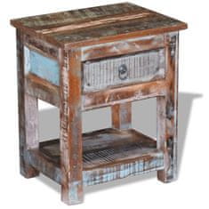 shumee 1 fiókos tömör újrahasznosított fa kisasztal 43 x 33 x 51 cm