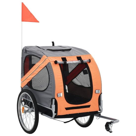shumee narancssárga és szürke kutyaszállító kerékpár-utánfutó