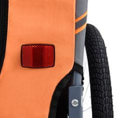 Greatstore narancssárga és szürke kutyaszállító kerékpár-utánfutó