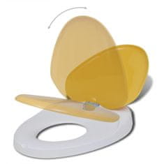 shumee 2 db fehér és sárga műanyag WC ülőke lassan csukódó fedéllel