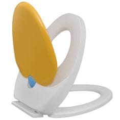 shumee 2 db fehér és sárga műanyag WC ülőke lassan csukódó fedéllel