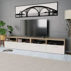 shumee 2 db tölgyfa színű/fehér faforgácslap TV szekrény 95x35x36 cm