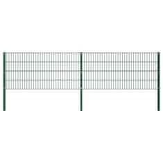 Vidaxl zöld vas kerítéspanel oszlopokkal 3,4 x 0,8 m 278605