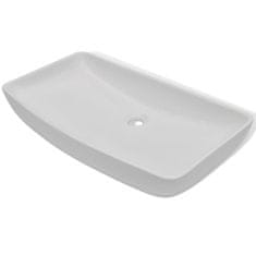 Greatstore szögletes fehér fürdőszobai kerámia mosdókagyló keverőcsappal