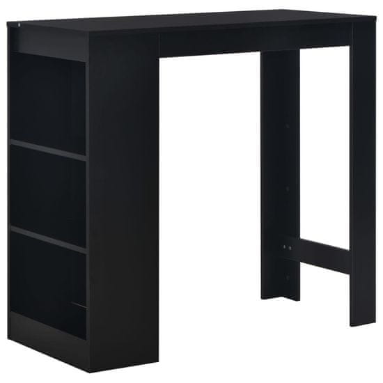 shumee fekete bárasztal polccal 110 x 50 x 103 cm