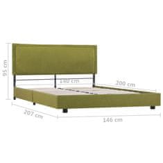 shumee zöld szövetkárpitozású ágykeret 140 x 200 cm