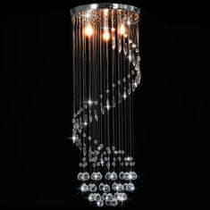 shumee ezüstszínű spirálos mennyezeti lámpa kristálygyöngyökkel G9