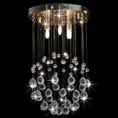 Greatstore ezüstszínű gömb alakú mennyezeti lámpa kristálygyöngyökkel 3xG9