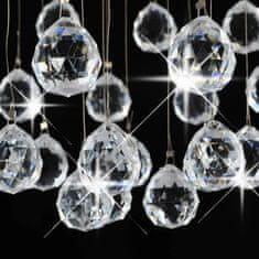 Greatstore ezüstszínű gömb alakú mennyezeti lámpa kristálygyöngyökkel 3xG9