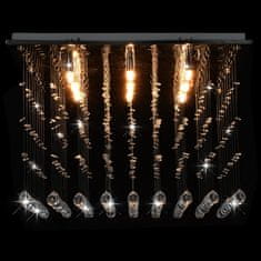 Greatstore ezüstszínű, kocka alakú mennyezeti lámpa kristálygyöngyökkel G9