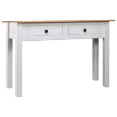 shumee fehér panama stílusú tömör fenyőfa tálalóasztal 110x40x72 cm