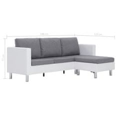 Greatstore 282202 3-Seater Sofa with Cushions White Faux Leather