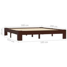 shumee 283303 Bed Frame Dark Brown Solid Pine Wood 180x200 cm