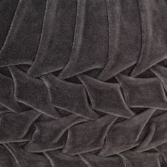 Greatstore antracitszürke zubbonyos pamutbársony puff 40 x 30 cm