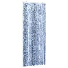 shumee kék, fehér és ezüstszínű zsenília rovarfüggöny 90 x 220 cm