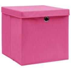 shumee 10 db rózsaszín szövet tárolódoboz fedéllel 32 x 32 x 32 cm