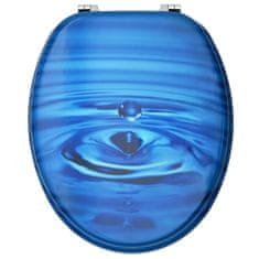 shumee 2 db kék vízcseppmintás MDF WC-ülőke fedéllel
