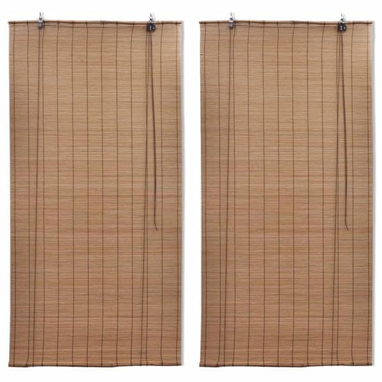 shumee 2 db barna bambusz redőny 120 x 220 cm