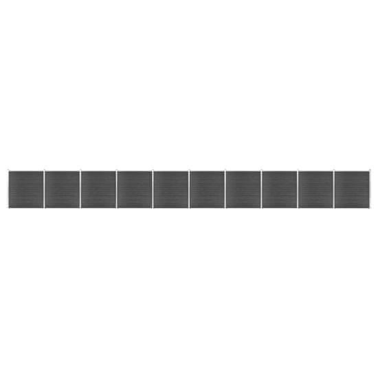 Vidaxl fekete WPC kerítéspanelszett 1737 x 186 cm 3070437