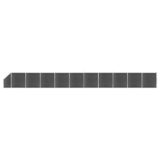 Vidaxl fekete WPC kerítéspanelszett 1830 x (105-186) cm 3070446