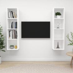 Greatstore 2 db fehér forgácslap falra szerelhető TV-szekrény